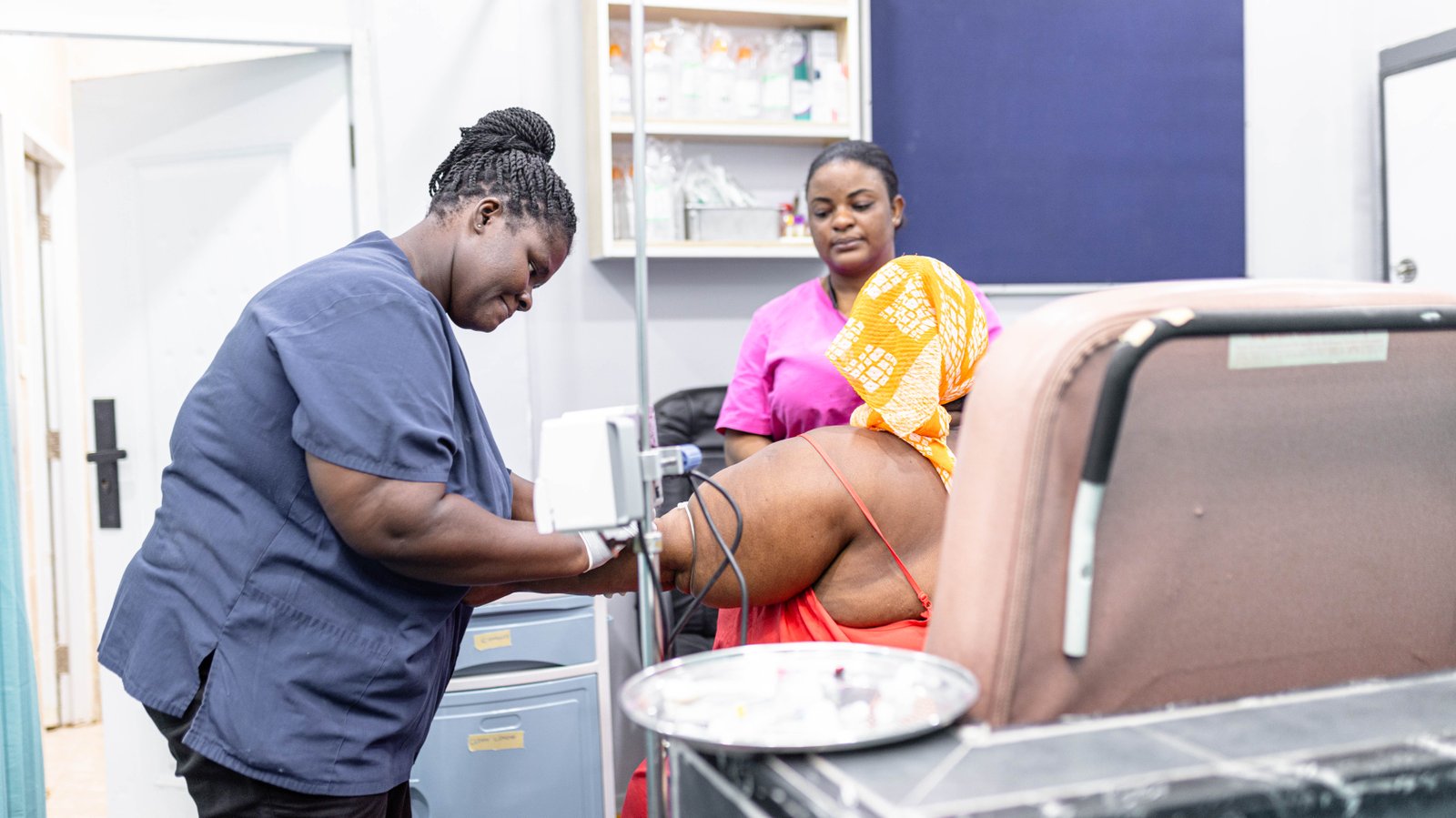 Hospital staff providing care